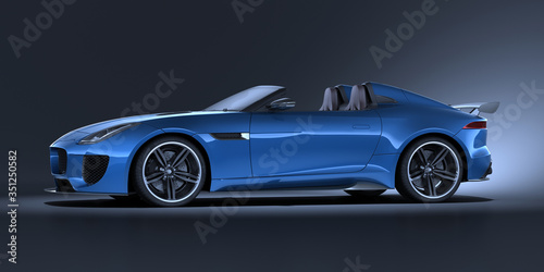 3D rendering of a brand-less generic  convertible concept car in studio environment © Andrus Ciprian