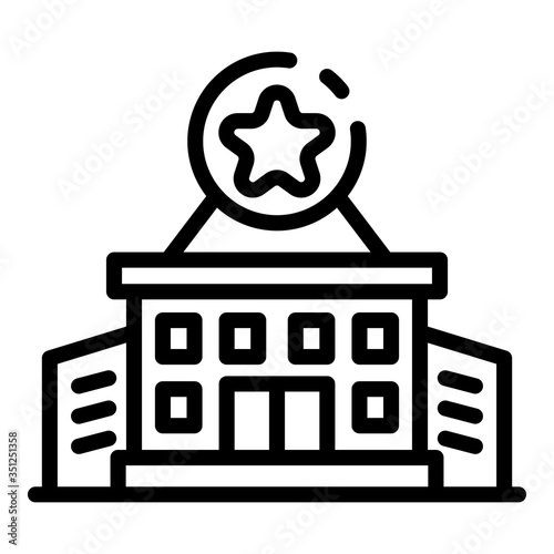 Police office icon. Outline police office vector icon for web design isolated on white background
