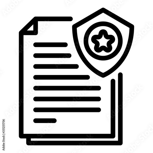 Police investigation document icon. Outline police investigation document vector icon for web design isolated on white background