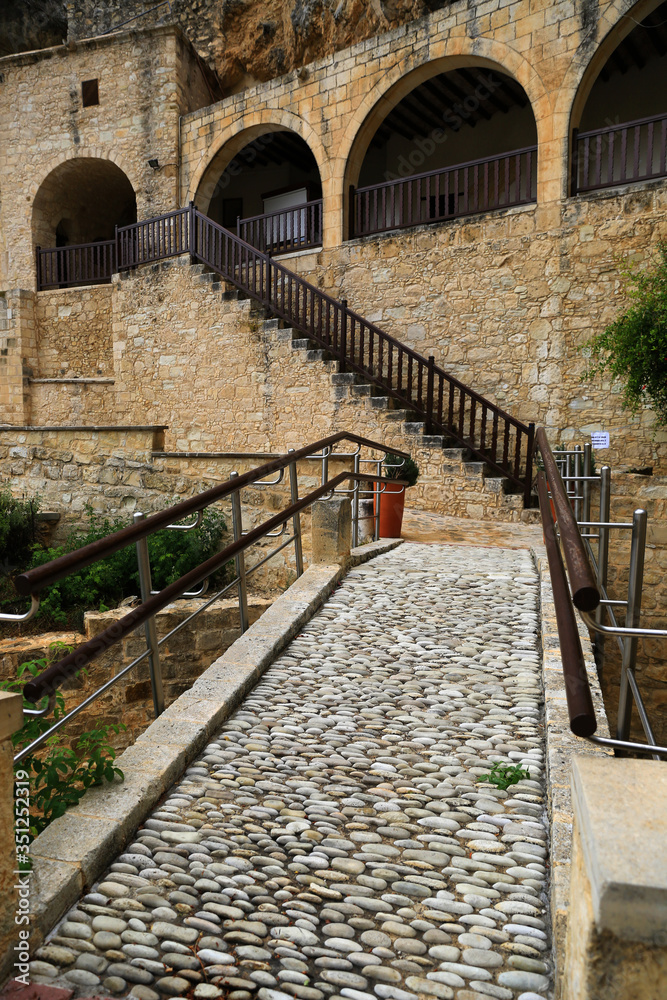 walkway and bridge in Holy Monastery of Agios Neophytos, Cyprus