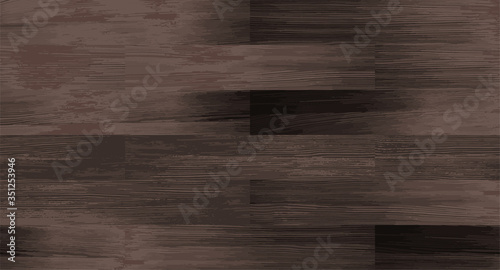 Realistic Wood textured seamless pattern dark gray. Wooden board, natural brown floor or wall repeat texture. Vector illustration template for design, flat interiour, print, decor, photo background