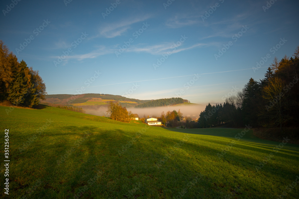 moody landscape in the hills of Winterberg germany 