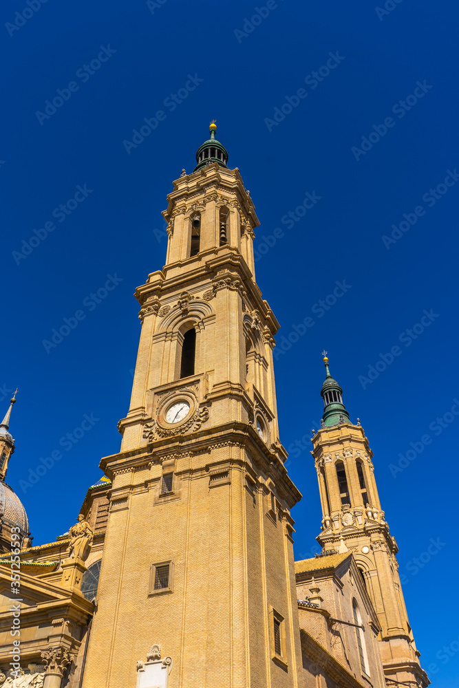 Basilica de Nuestra Señora del Pilar Cathedral in Zaragoza, Spain.