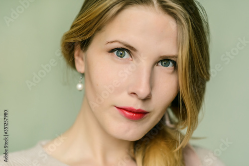 Portrait of beautiful young woman. Selective soft focus.