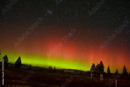 Southern lights in New Zealand