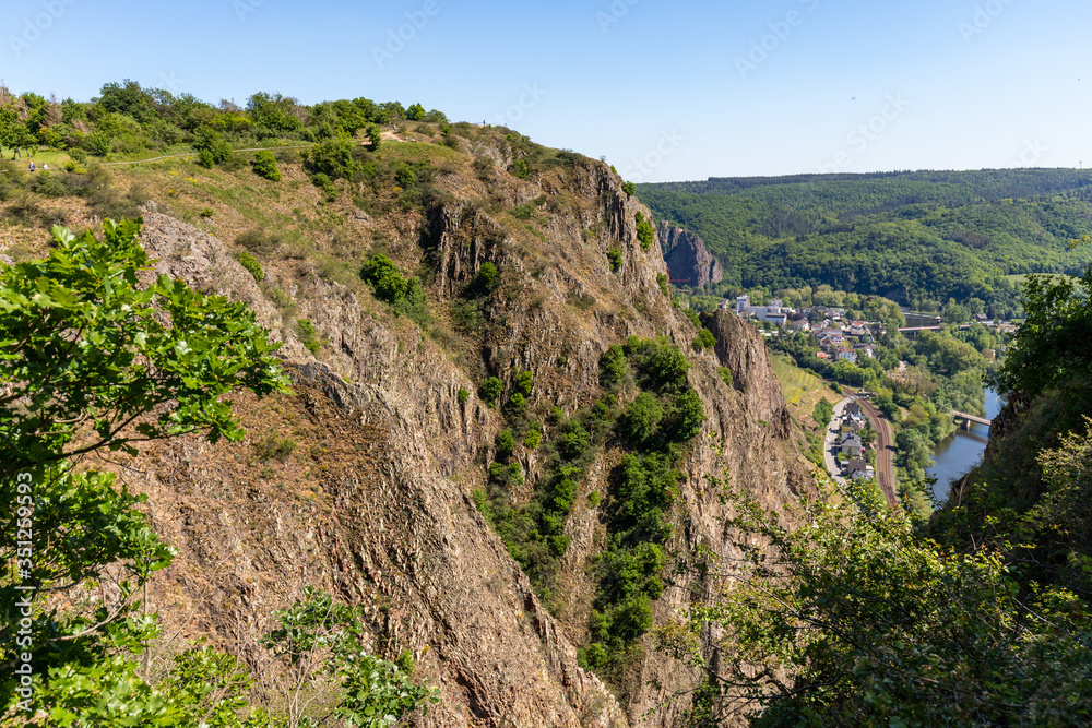 High angle view from the Rotenfels of Bad Muenster am Stein Ebernburg