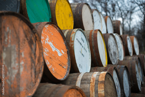 Whisky barrel at the Ben Nevis Destillery photo