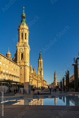 Basilica de Nuestra Señora del Pilar Cathedral in Zaragoza, Spain.