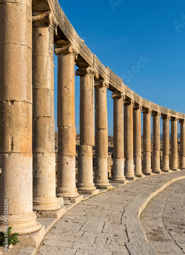 Ionic Columns at Oval Plaza (Forum), Jerash, Jordan