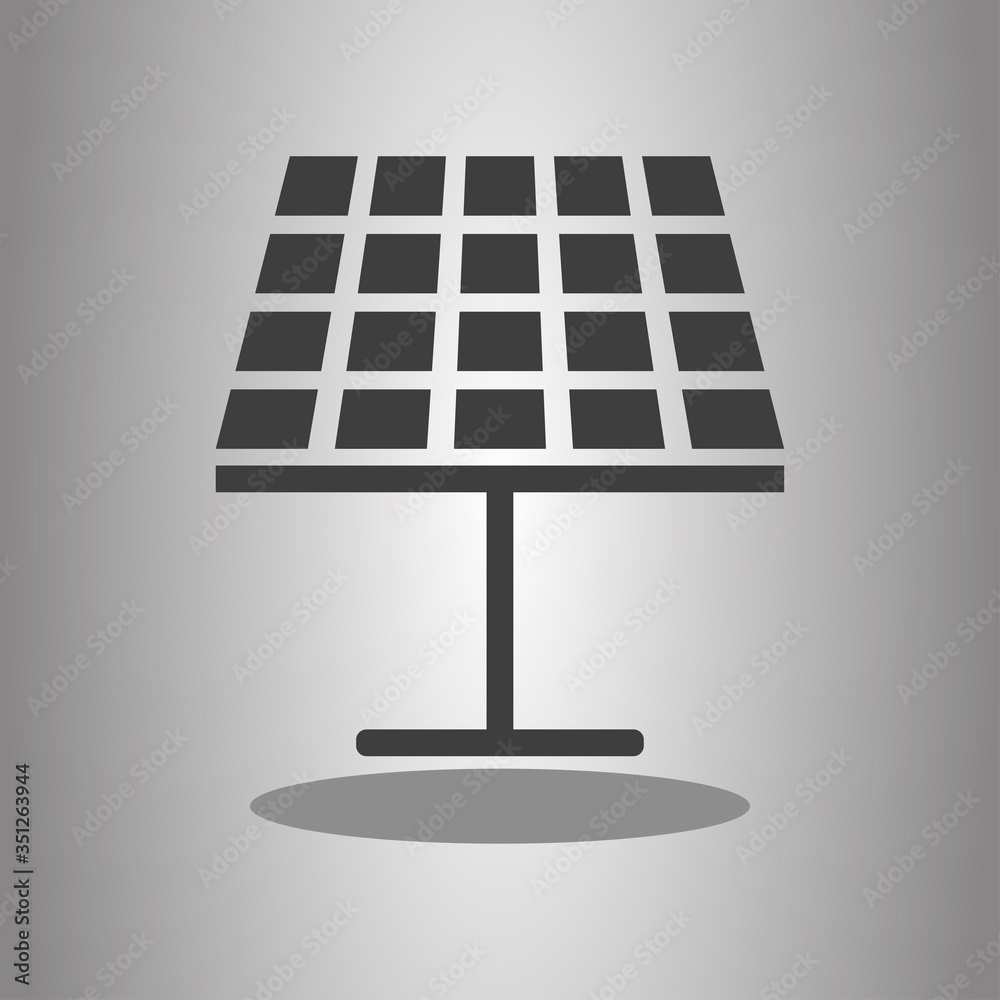 Solar panel simple icon with shadow. Flat desing Solar panel simple icon with shadow. Flat desing