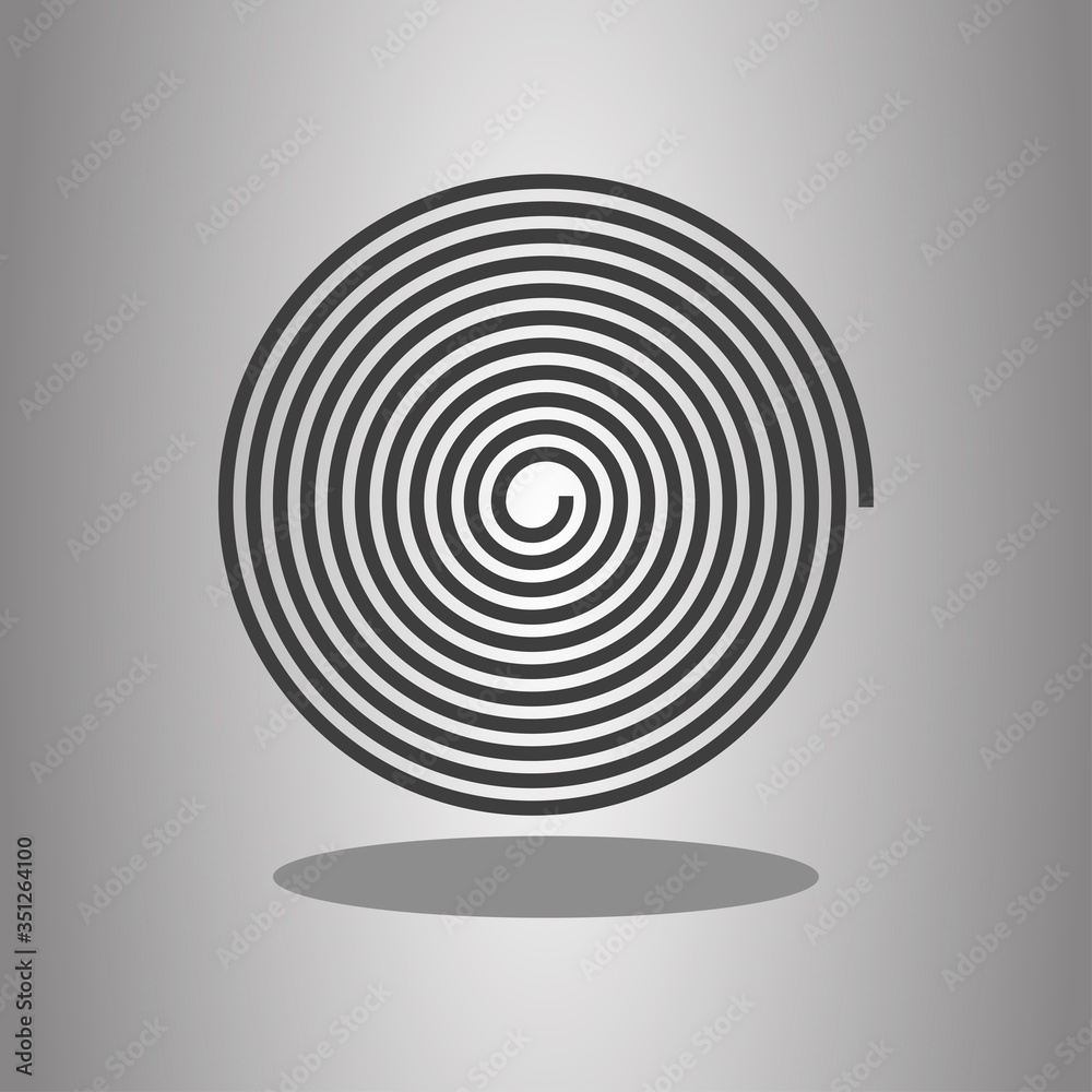 Spiral simple icon with shadow. Flat desing Spiral simple icon with shadow. Flat desing