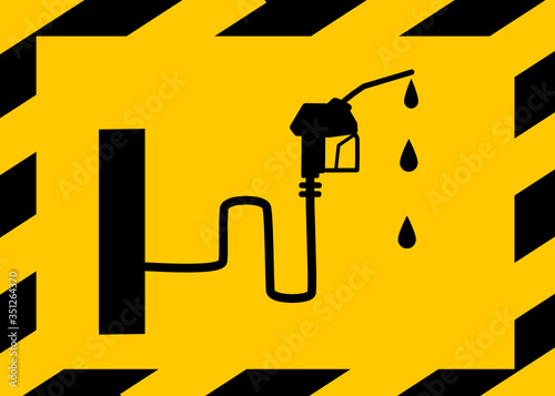   Gasoline pump nozzle sign. Fuel pump petrol station . 