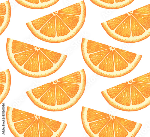 Pattern with slices of orange. Watercolor orange. Suitable for curtains, wallpaper, fabrics, wrapping paper.