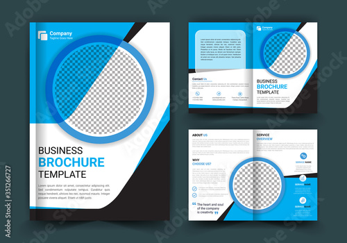 Corporate business bi-fold brochure template design