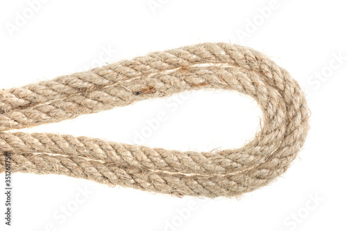 flax rope isolated on white background