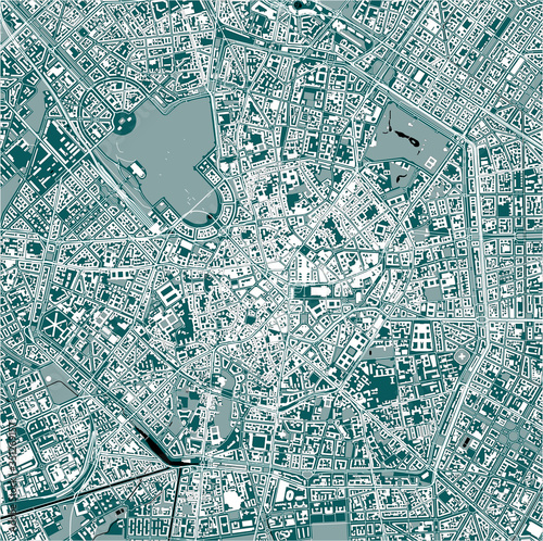 map of the city of Milan, Italy photo