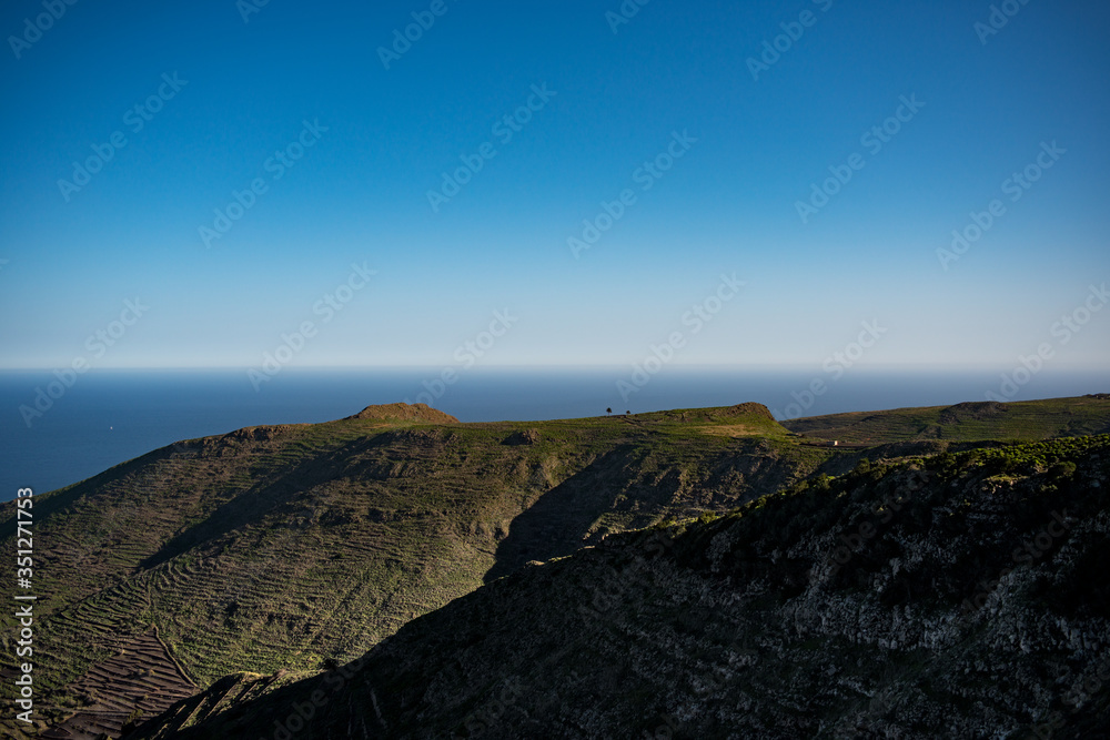 panorama view on Lanzarote island on a sunny day 