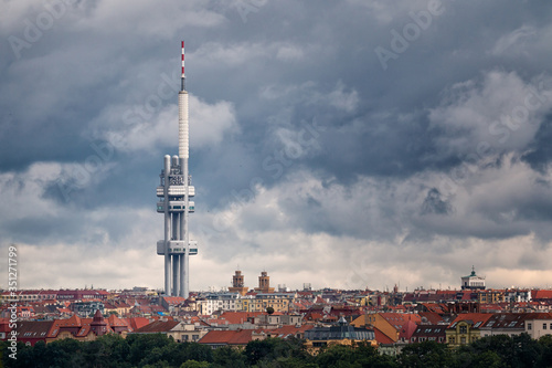 Photography Zizkov tower in Prague