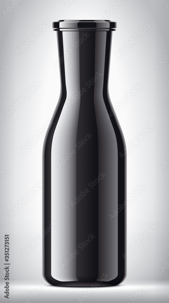 Bottle on background. Non-transparent Black version. Bottle on background. Non-transparent Black version.