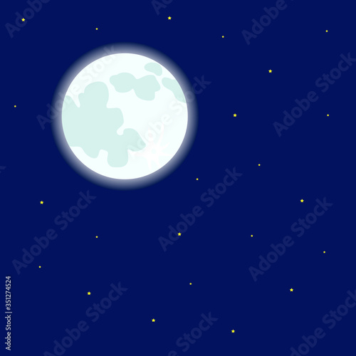 Moon satellite with craters for logo, outer space, symbol. ransparent shadow and lettering.
