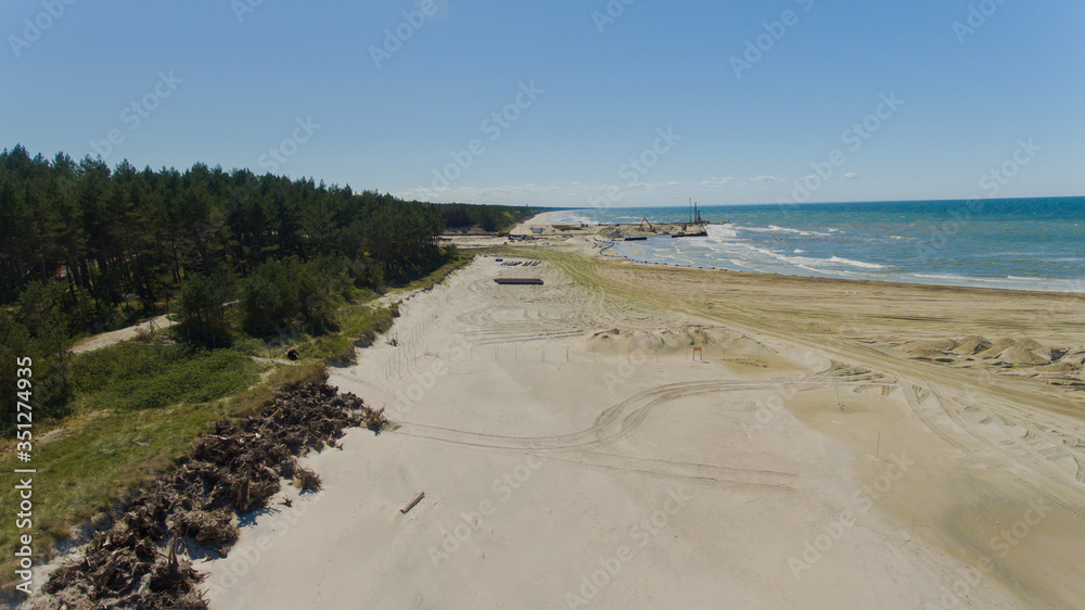 Obraz premium Przekop Mierzei Wiślanej z drona