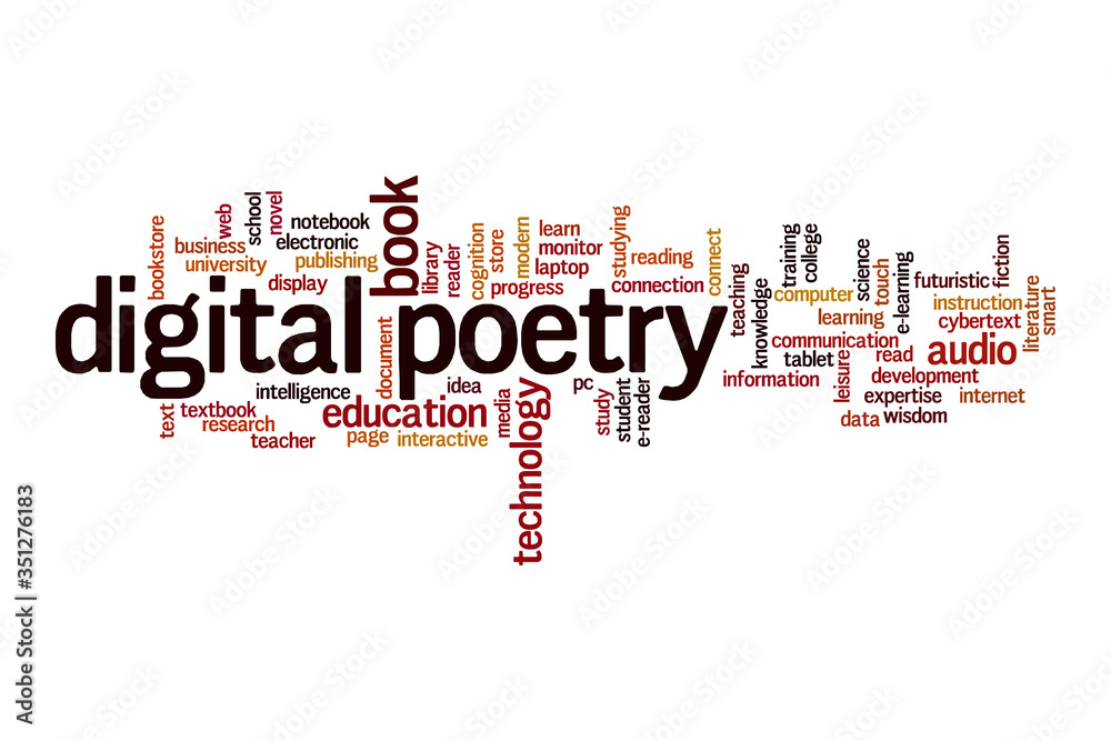 Digital poetry cloud concept