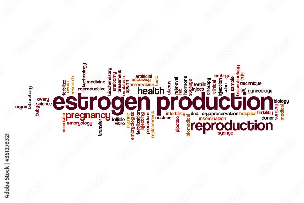 Estrogen production cloud concept Estrogen production cloud concept