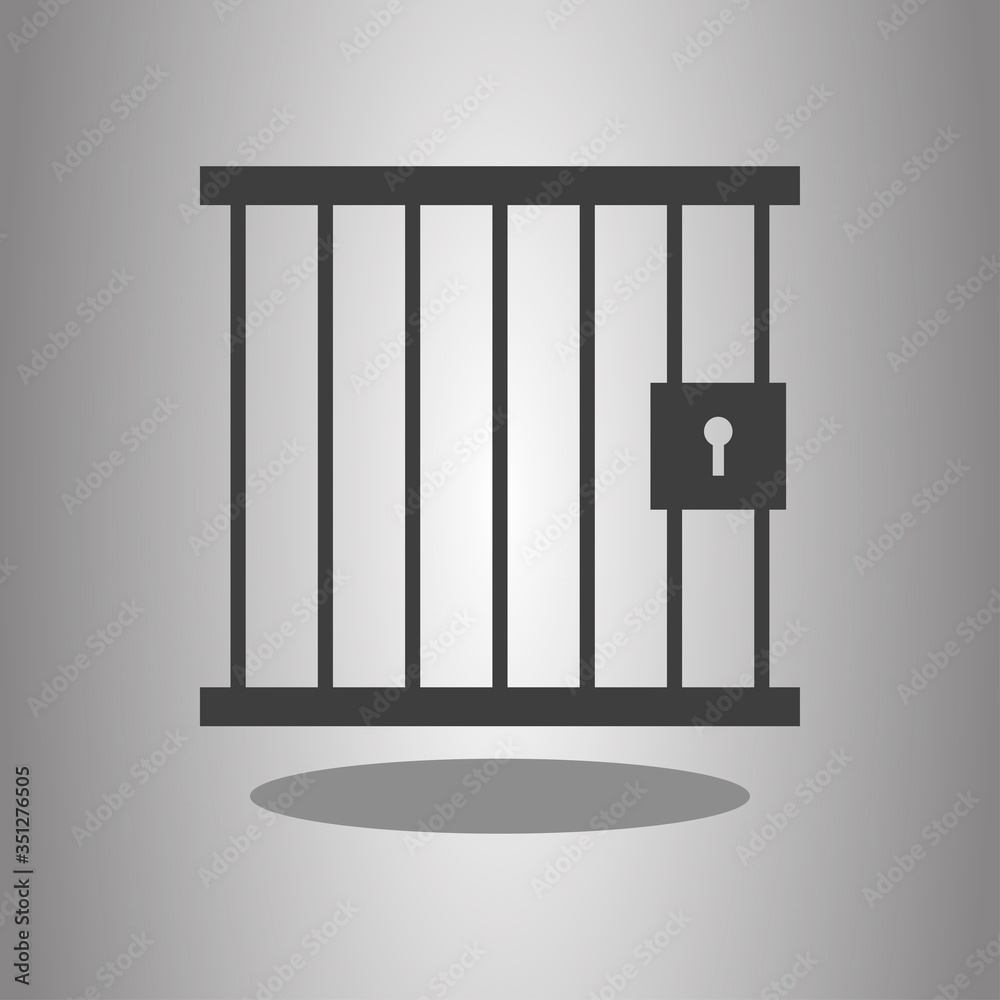 Jail simple icon with shadow. Flat desing Jail simple icon with shadow. Flat desing