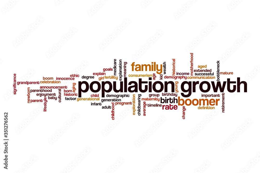 Population growth cloud concept Population growth cloud concept