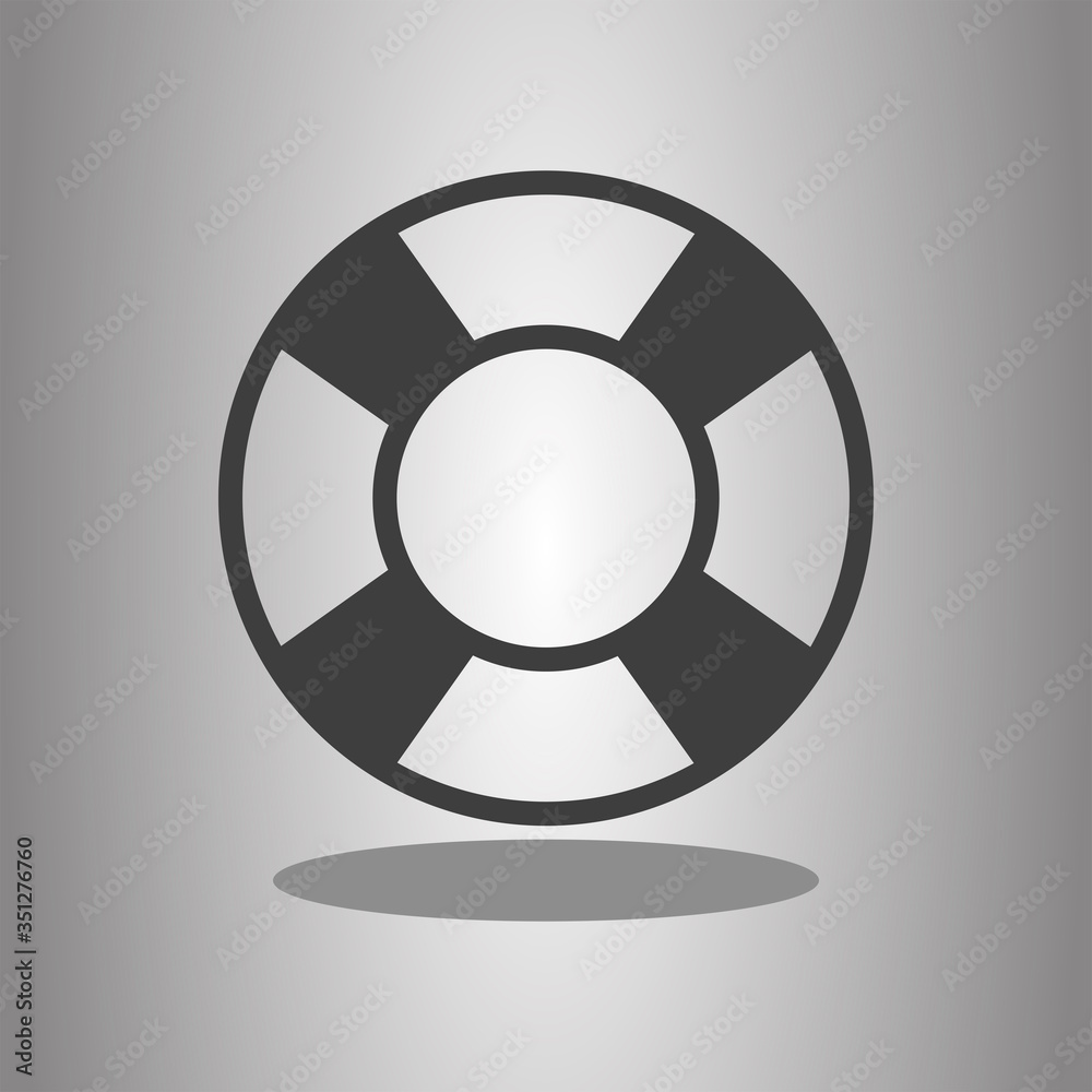 Lifebuoy simple icon with shadow. Flat desing Lifebuoy simple icon with shadow. Flat desing