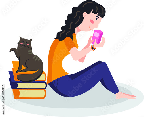 Girl using phone, chatting, facetime