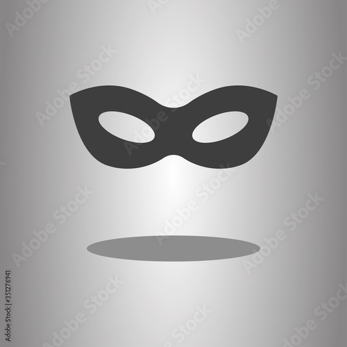 Mask simple icon with shadow. Flat desing