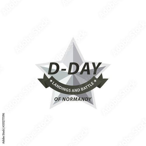 D-day Celebration Landing and Battle of Normandy Vector Template Design Illustration
