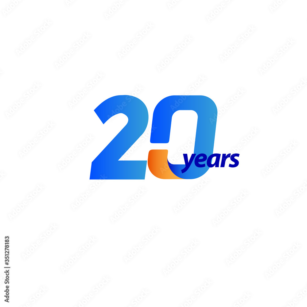 20 Years Anniversary Celebration Vector Template Design Illustration
