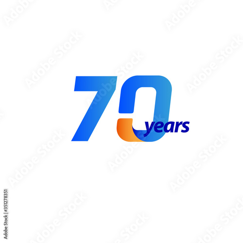 70 Years Anniversary Celebration Vector Template Design Illustration