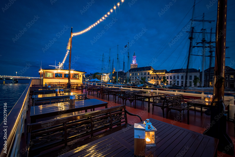 View from the upper deck of a historic saloon ship