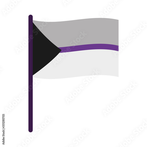 demisexual pride flag icon, flat style