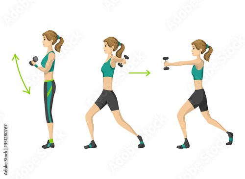 Fototapeta Naklejka Na Ścianę i Meble -  Woman fitness. Workout aerobic fitness with dumbbell. Active and healthy life concept