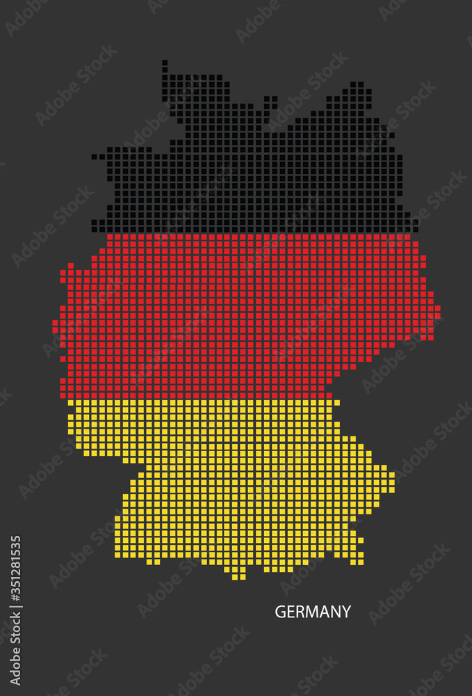 Obraz premium Germany map design flag Azerbaijan square, black background.