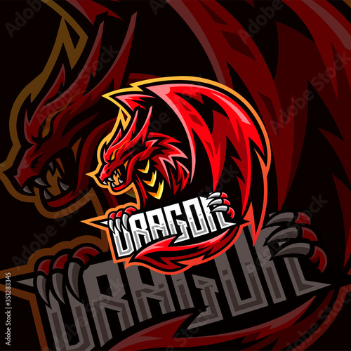Dragon gaming logo design