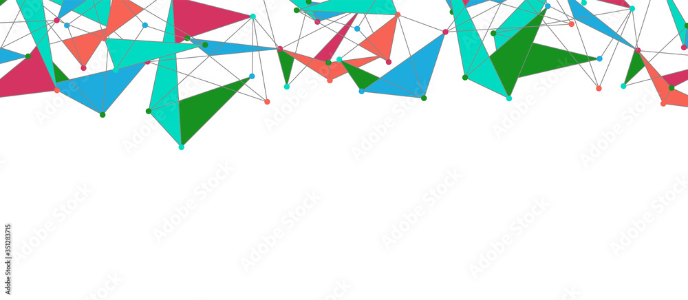 Obraz premium Line points connections, triangular technology design. Abstract geometric background