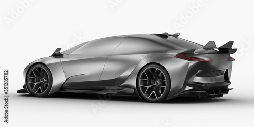 3D rendering of a brand-less generic concept car - electric 