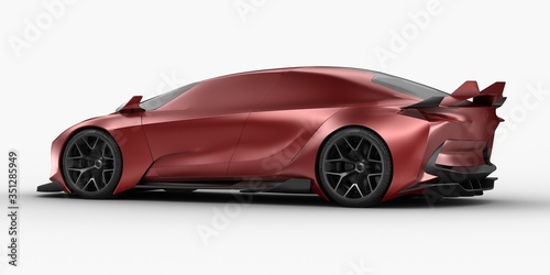 3D rendering of a brand-less generic concept car - electric  