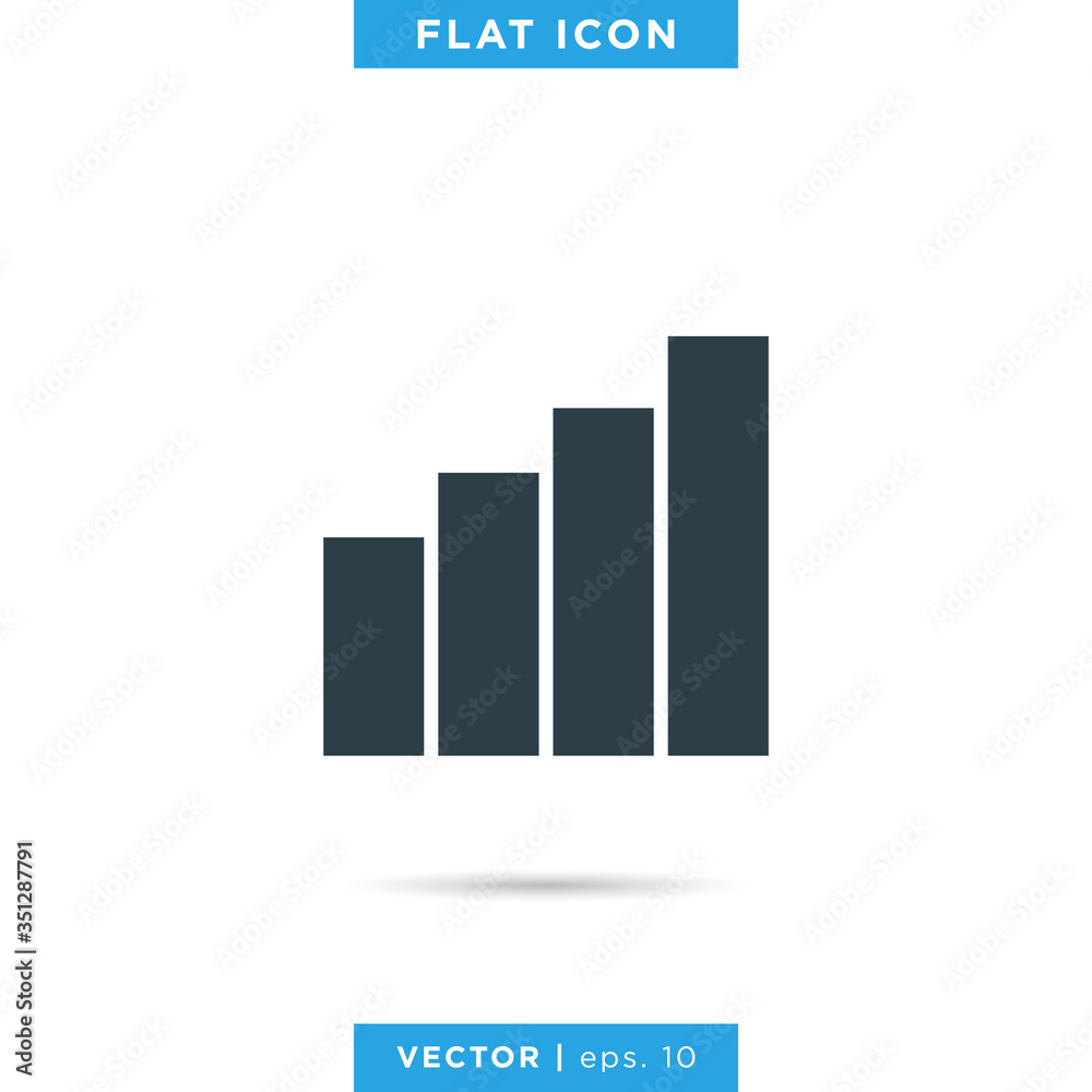 Growing Graph Icon Vector Logo Design Template