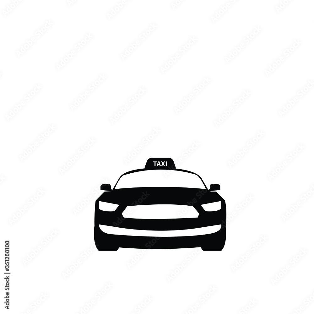 car taxi - black vector icon vector illustration.