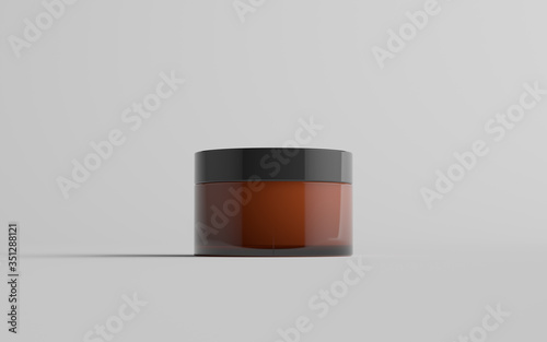 Amber Glass Cosmetic Jar Mockup - One Jar photo