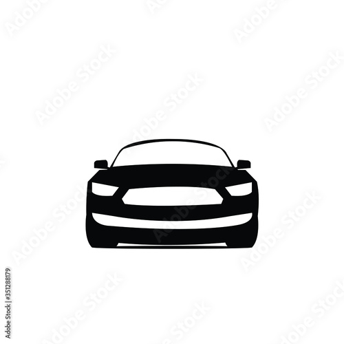 Car front vector icon with white background.