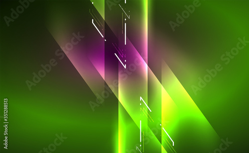 Dynamic neon shiny abstract background. Trendy abstract layout template for business or technology presentation, internet poster or web brochure cover, wallpaper