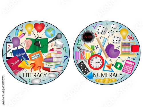 Literacy and Numeracy icons photo