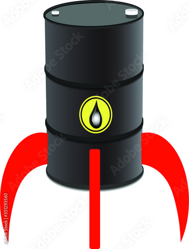 Oil drum rocket isolated on white background